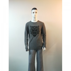GRÅ WOLF-PRINT SWEATER RLMS0057F