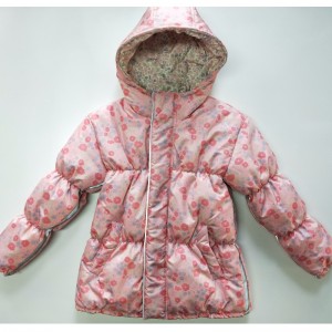 BARNS PINK BLOMST-UTSKRIFT PUFFER COAT RLCPC0008N