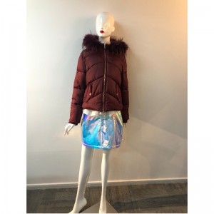 LADIES BURGUNDY HOODED COAT RLWPC0066